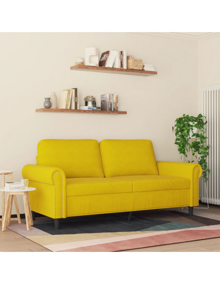 Divano a 2 Posti giallo 140 cm in Velluto