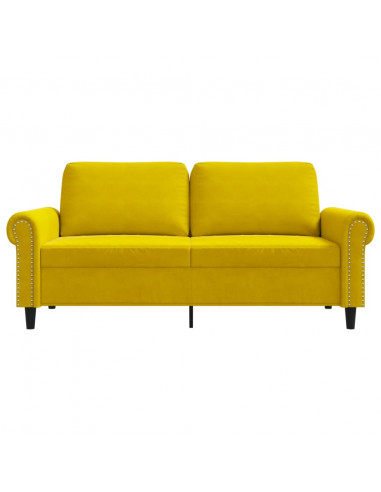 Divano a 2 Posti giallo 140 cm in Velluto