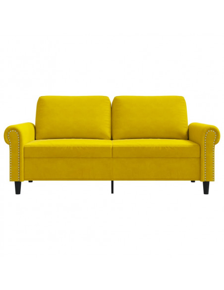 Divano a 2 Posti giallo 140 cm in Velluto