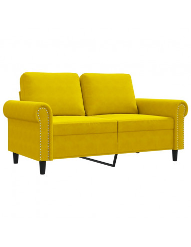 Divano a 2 Posti giallo 120 cm in Velluto