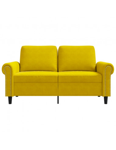 Divano a 2 Posti giallo 120 cm in Velluto
