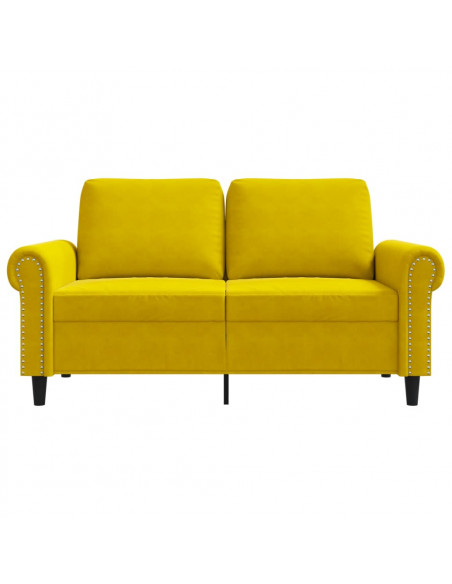 Divano a 2 Posti giallo 120 cm in Velluto