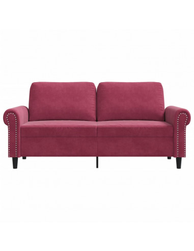 Divano a 2 Posti Rosso Vino 140 cm in Velluto