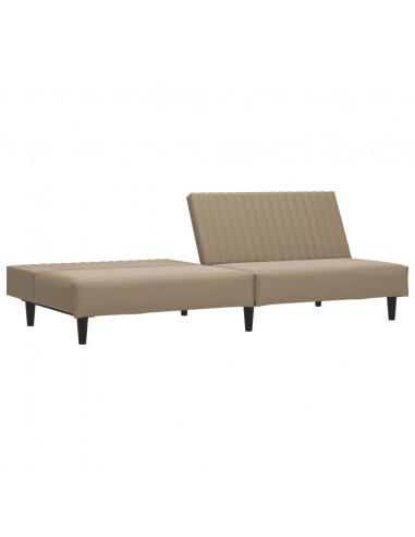 Divano Letto a 2 Posti Cappuccino in Similpelle