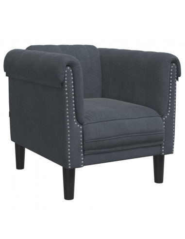 Poltrona Grigio Scuro in Velluto