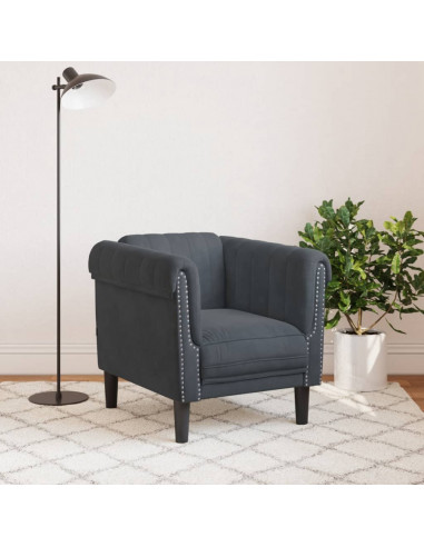 Poltrona Grigio Scuro in Velluto