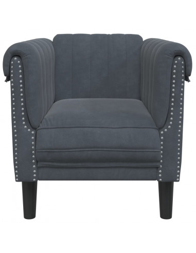 Poltrona Grigio Scuro in Velluto