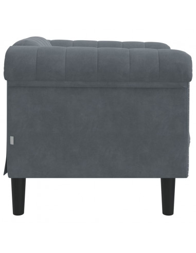 Poltrona Grigio Scuro in Velluto