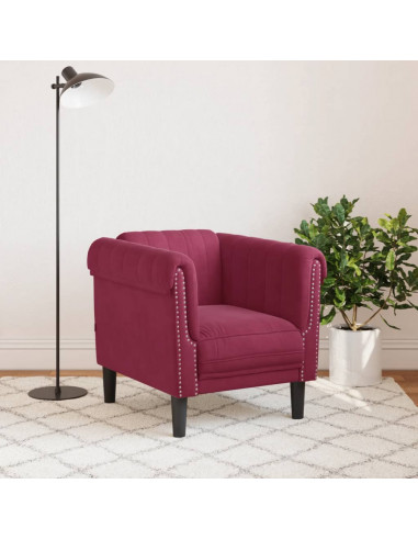 Poltrona Rosso Vino in Velluto