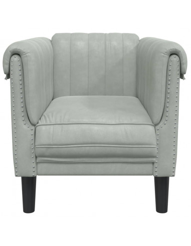 Poltrona Grigio Chiaro in Velluto