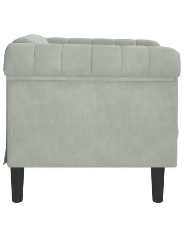 Poltrona Grigio Chiaro in Velluto