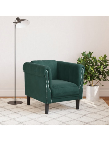 Poltrona Verde Scuro in Velluto