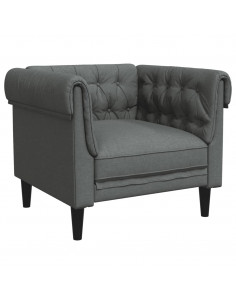 Poltrona Chesterfield Grigio Scuro in Tessuto 2