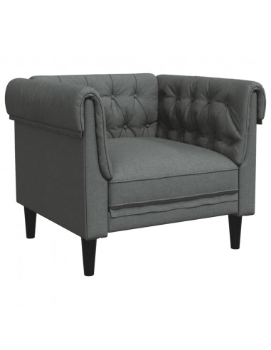 Poltrona Chesterfield Grigio Scuro in Tessuto