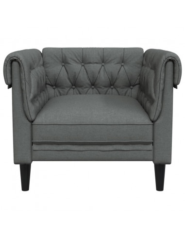 Poltrona Chesterfield Grigio Scuro in Tessuto
