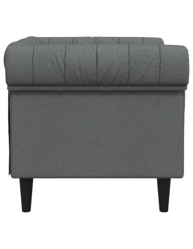 Poltrona Chesterfield Grigio Scuro in Tessuto