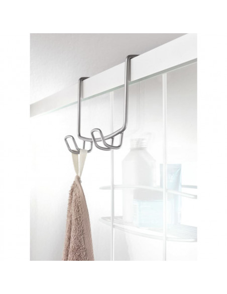 Metaltex Rastrelliera per Doccia con Ganci a 2 Livelli Onda Argento