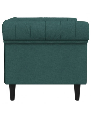 Poltrona Chesterfield Verde Scuro in Tessuto