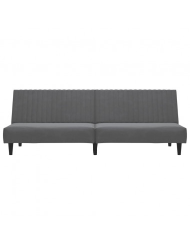 Divano Letto a 2 Posti Grigio Scuro in Velluto