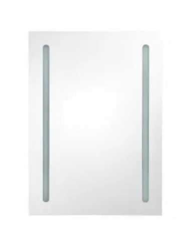 Armadietto Bagno con Specchio e LED Grigio 50x13x70 cm
