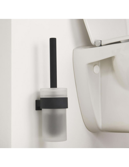 Tiger Spazzola per WC con Supporto Bold Nero Opaco