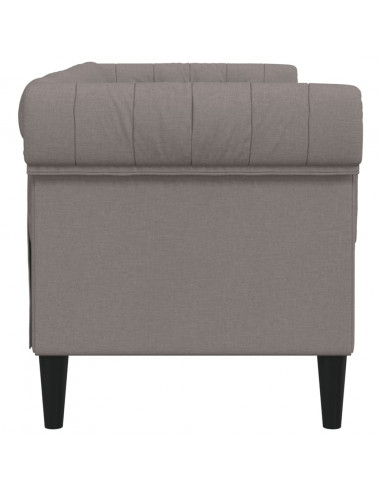 Divano Chesterfield a 2 Posti Tortora in Tessuto