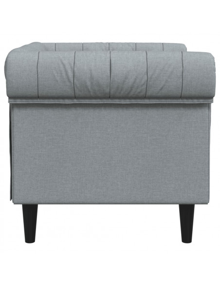 Poltrona Chesterfield Grigio Chiaro in Tessuto