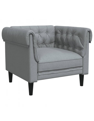 Set di Divani 3 pz Grigio Chiaro in Tessuto