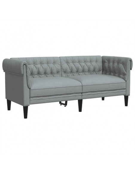 Set di Divani 3 pz Grigio Chiaro in Tessuto