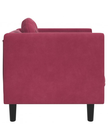Poltrona con Cuscino Rosso Vino in Velluto