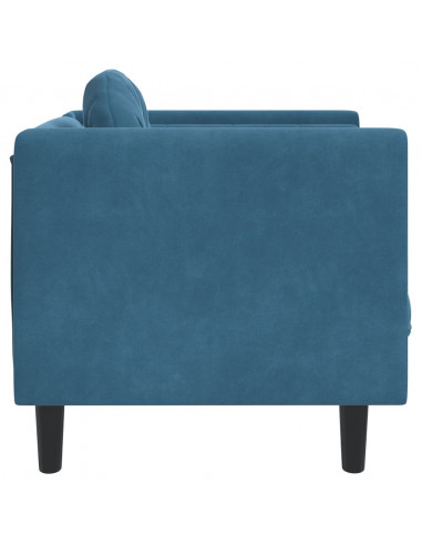 Poltrona con Cuscino Blu in Velluto