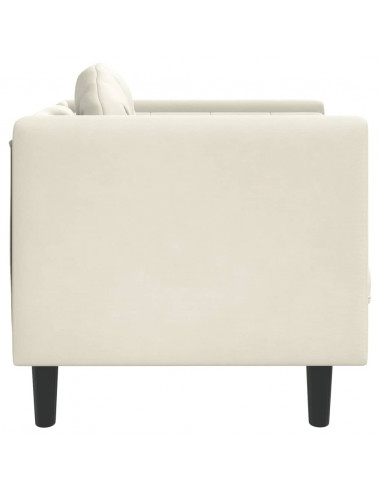 Poltrona con Cuscino Crema in Velluto