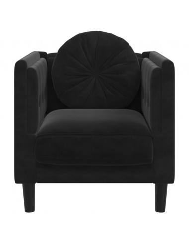 Poltrona con Cuscino Nero in Velluto