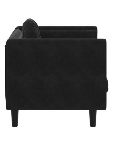 Poltrona con Cuscino Nero in Velluto