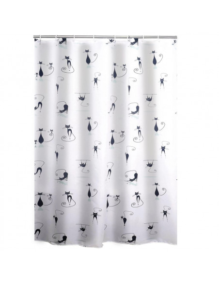 RIDDER Tenda da Doccia Textile con Stampa Gatti