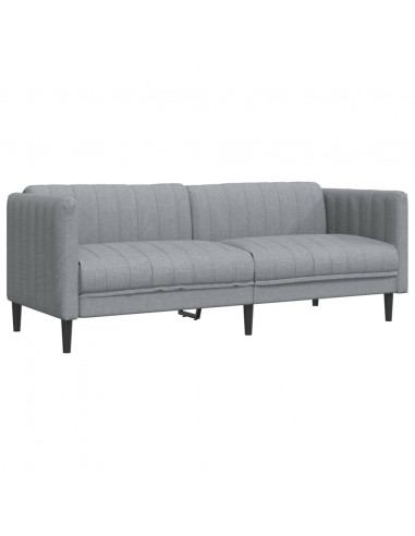 Divano a 3 Posti Grigio Chiaro in Tessuto