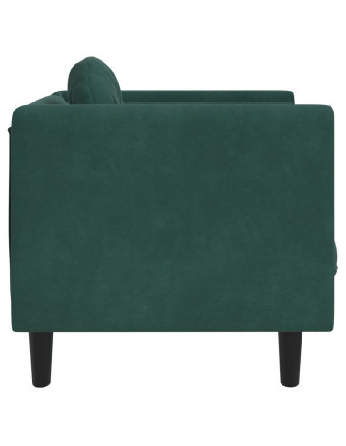 Poltrona con Cuscino Verde Scuro in Velluto
