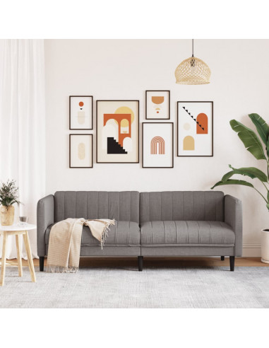 Divano a 3 Posti Grigio Talpa in Tessuto
