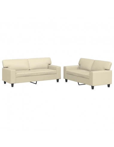 Set di Divani 2 pz Crema in Similpelle