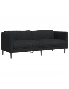 Divano a 3 Posti Nero in Tessuto 2