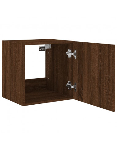 Mobile TV a Parete con Luci LED Rovere Marrone 40,5x35x40 cm