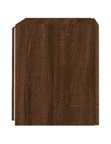 Mobile TV a Parete con Luci LED Rovere Marrone 40,5x35x40 cm