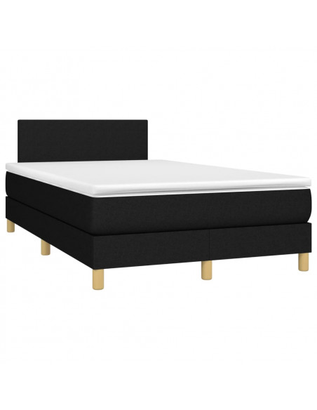 Giroletto a Molle con Materasso Nero 120x190 cm in Tessuto