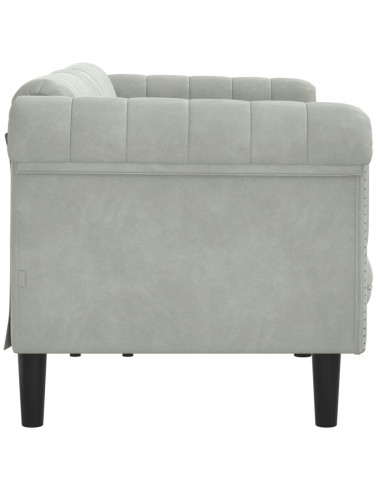 Divano a 3 Posti Grigio Chiaro in Velluto