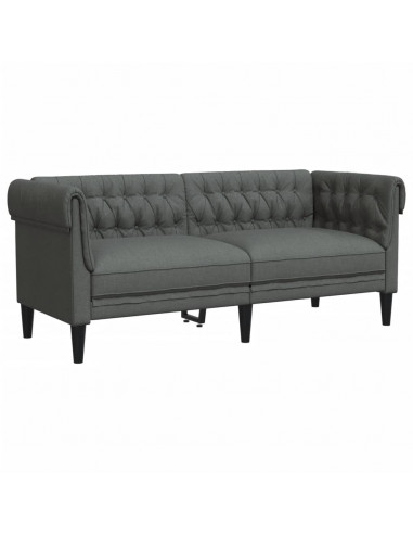 Set di Divani 2 pz Grigio Scuro in Tessuto