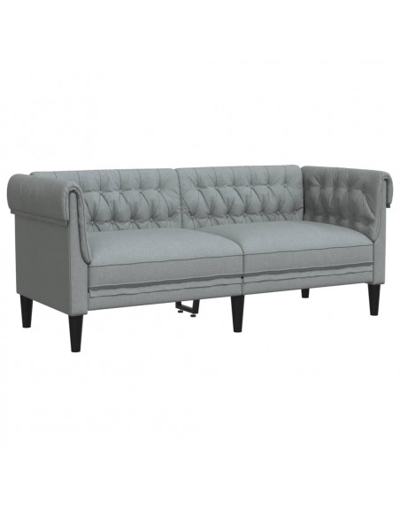 Set di Divani 2 pz Grigio Chiaro in Tessuto