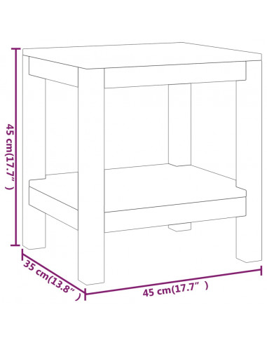 Tavolino da Bagno 45x35x45 cm in Legno Massello di Teak