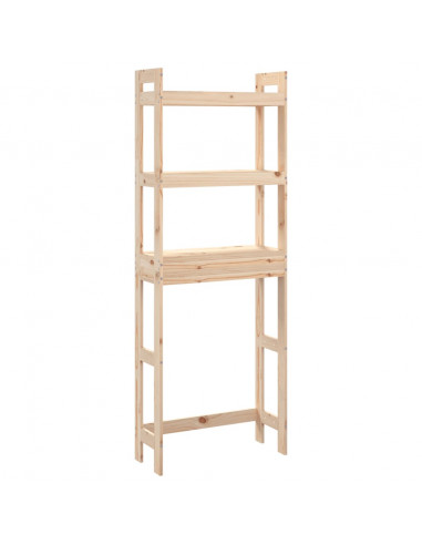 Rastrelliera da Bagno 63x26x171 cm in Legno Massello di Pino