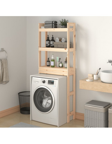 Rastrelliera da Bagno 63x26x171 cm in Legno Massello di Pino