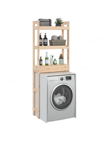 Rastrelliera da Bagno 63x26x171 cm in Legno Massello di Pino